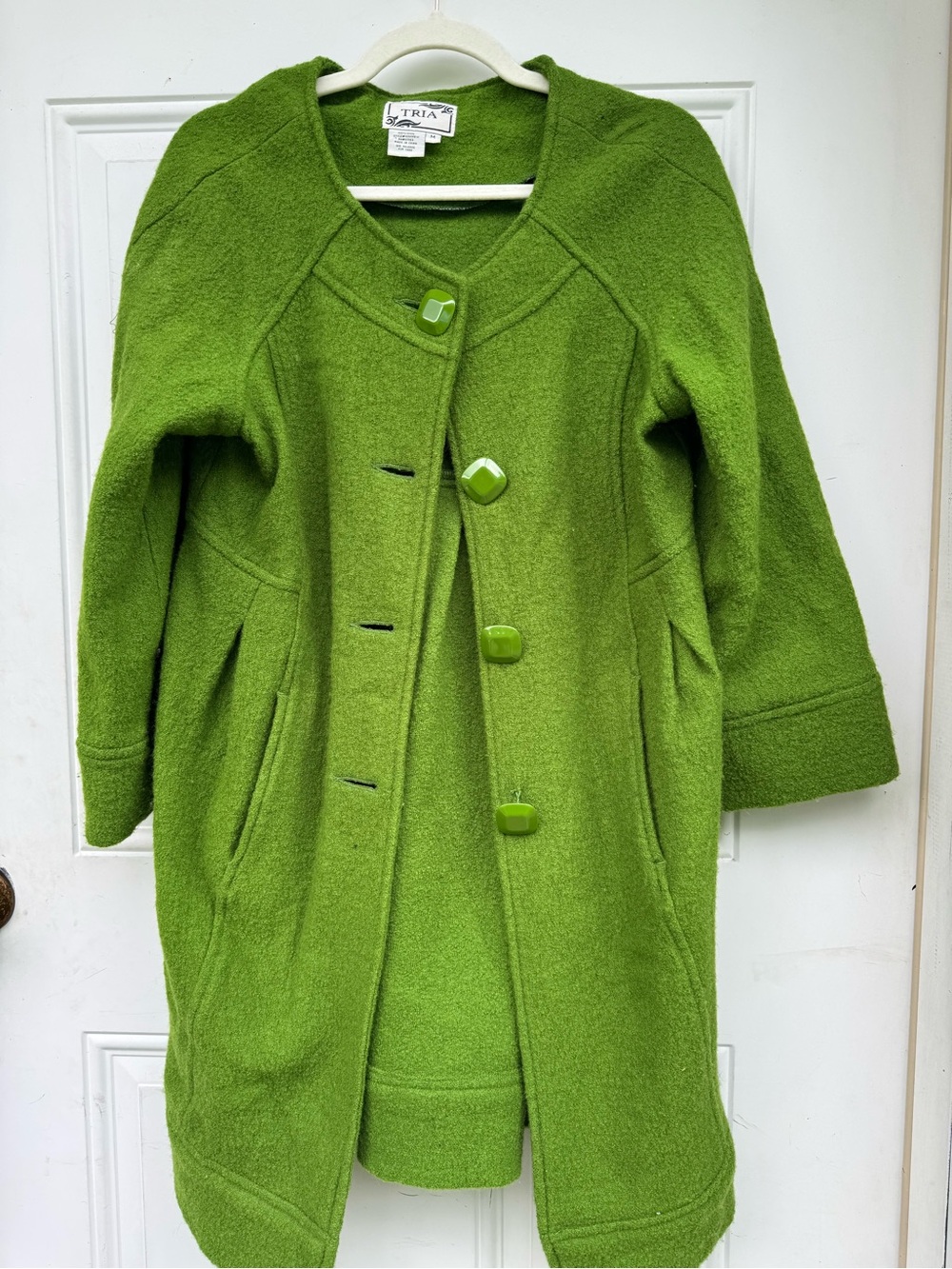 Tria Green Wool Women’s Coat